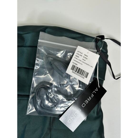 Alfred Sung NWT Green Strapless Draped Bodice Column Dress Oversized Bow 16 - Picture 6 of 9